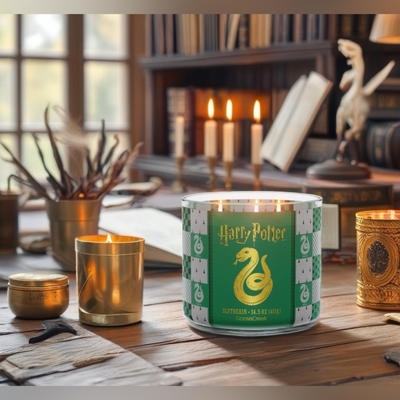 Harry Potter Slytherin 3-Wick Candle by Goose Creek 14.5 oz NEW - Picture 2 of 15